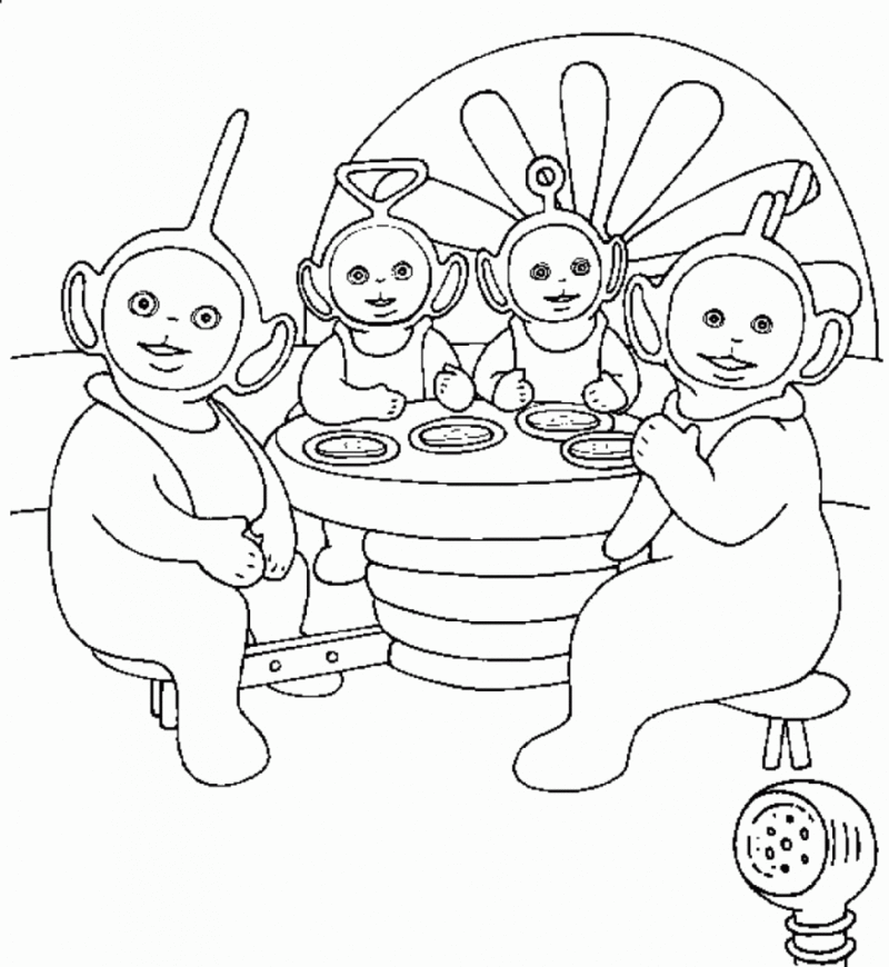 Desenho de Teletubbies para colorir e imprimir: número 15