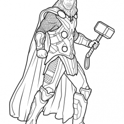 Desenho de Thor para colorir e imprimir: número 1