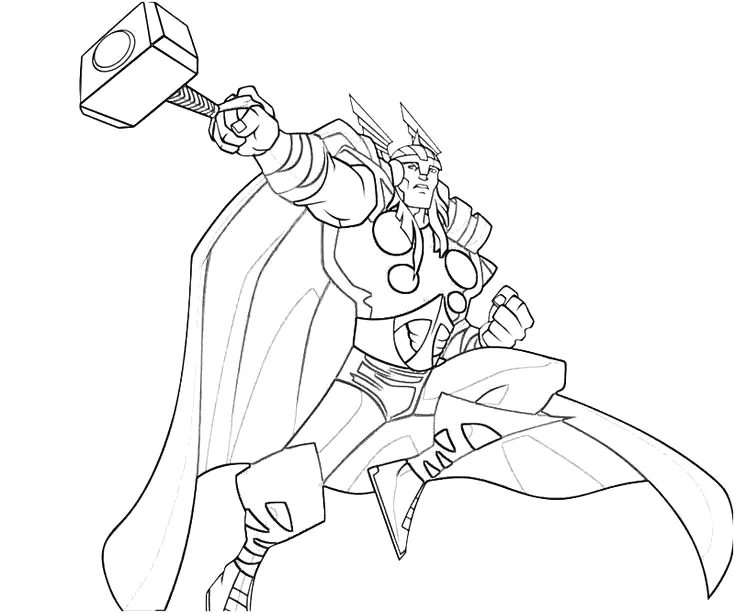Desenho de Thor para colorir e imprimir: número 2