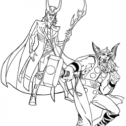 Desenho de Thor para colorir e imprimir: número 5