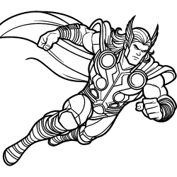 Desenho de Thor para colorir e imprimir: número 6