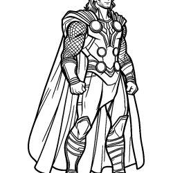 Desenho de Thor para colorir e imprimir: número 8