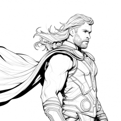 Desenho de Thor para colorir e imprimir: número 10