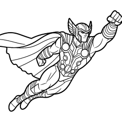 Desenho de Thor para colorir e imprimir: número 11