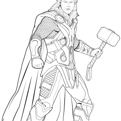 Desenho de Thor para colorir e imprimir: número 13