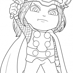 Desenho de Thor para colorir e imprimir: número 15