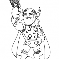 Desenho de Thor para colorir e imprimir: número 16