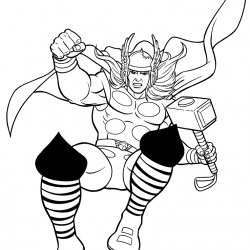 Desenho de Thor para colorir e imprimir: número 17