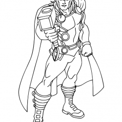 Desenho de Thor para colorir e imprimir: número 18