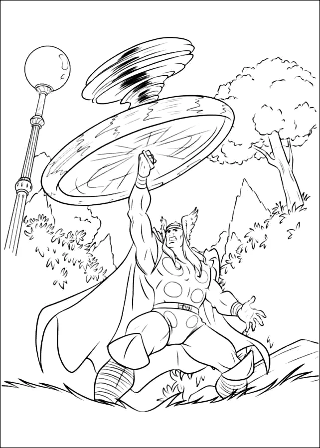 Desenho de Thor para colorir e imprimir: número 19