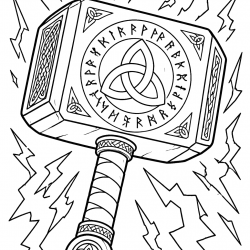 Desenho de Thor para colorir e imprimir: número 20