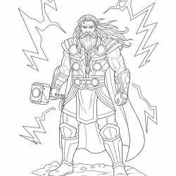 Desenho de Thor para colorir e imprimir: número 21