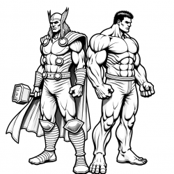 Desenho de Thor para colorir e imprimir: número 22