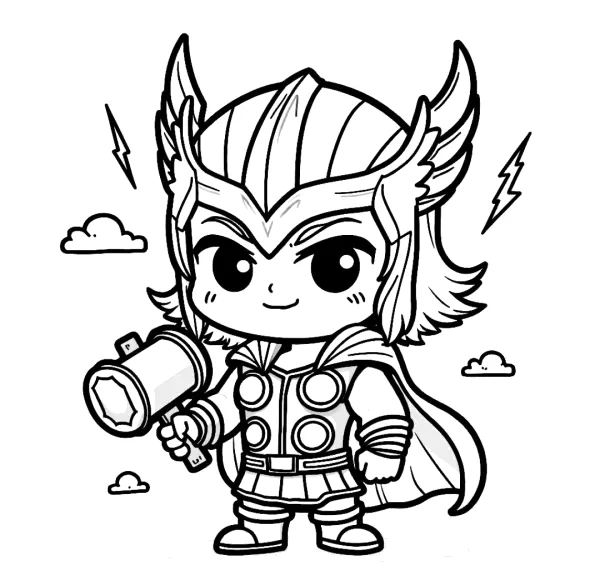 Desenho de Thor para colorir e imprimir: número 23