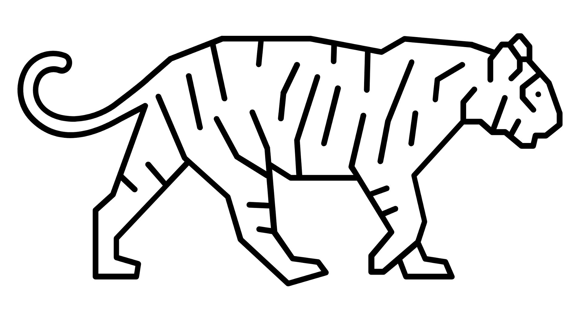 Desenho de Tigres para colorir e imprimir: número 3