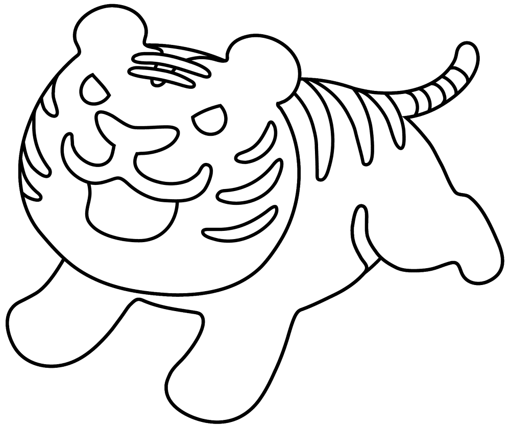 Desenho de Tigres para colorir e imprimir: número 5