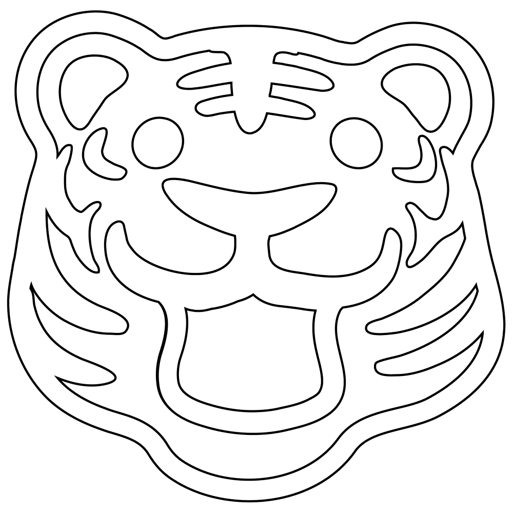 Desenho de Tigres para colorir e imprimir: número 6