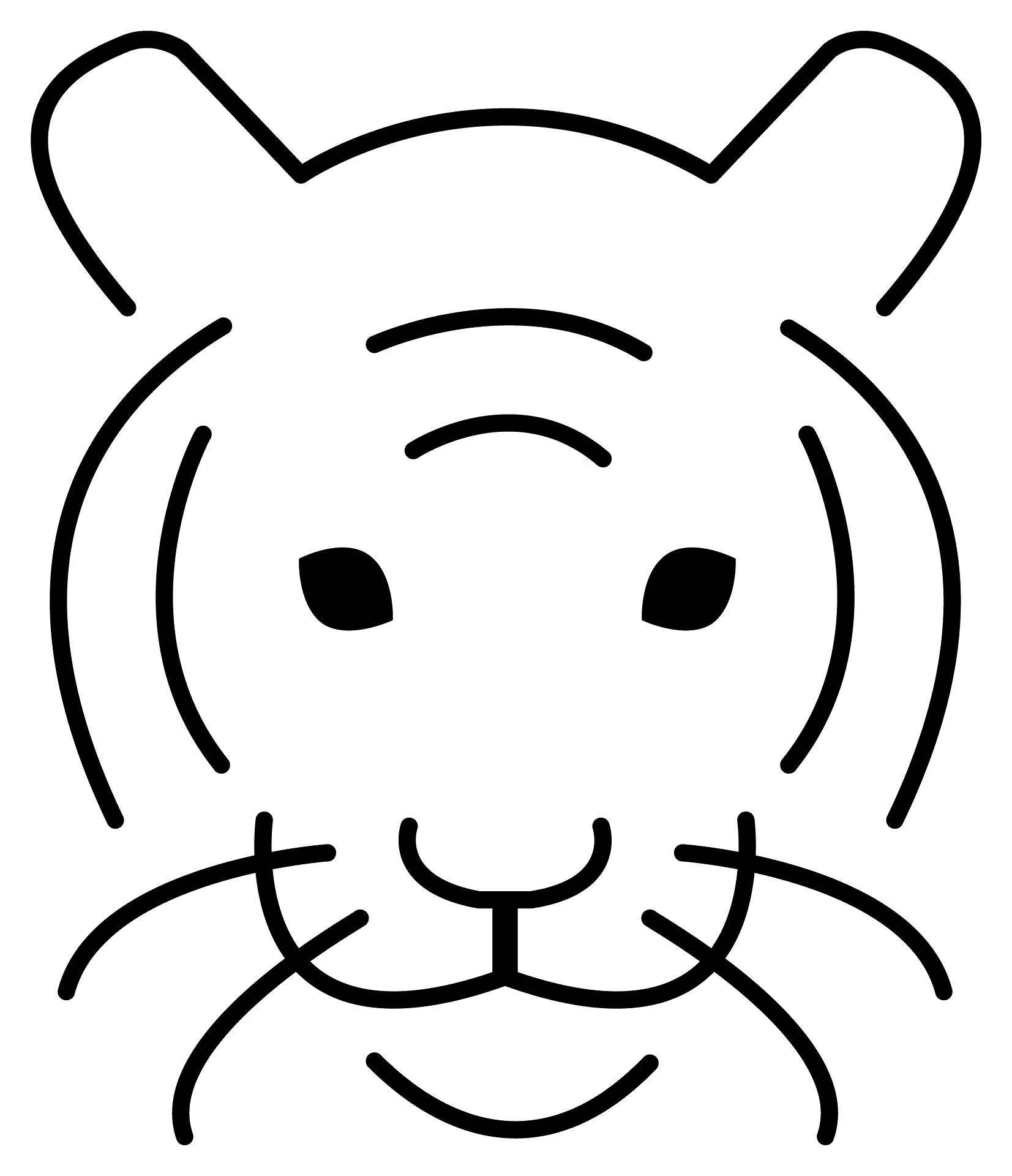 Desenho de Tigres para colorir e imprimir: número 7