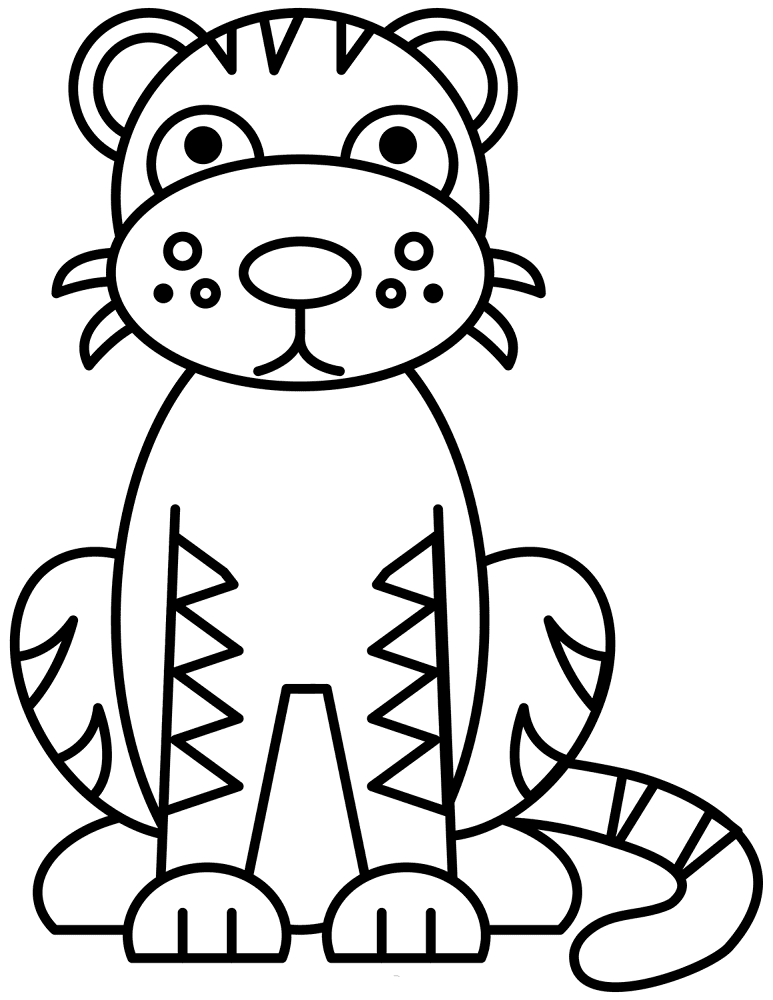 Desenho de Tigres para colorir e imprimir: número 10