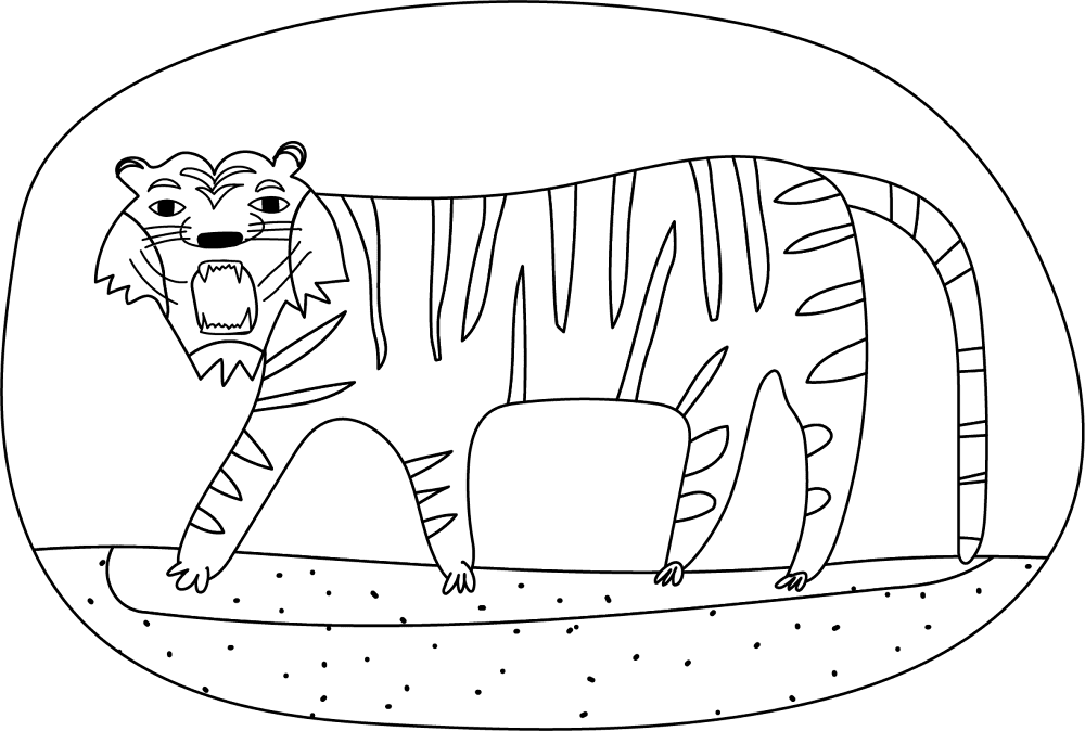 Desenho de Tigres para colorir e imprimir: número 11