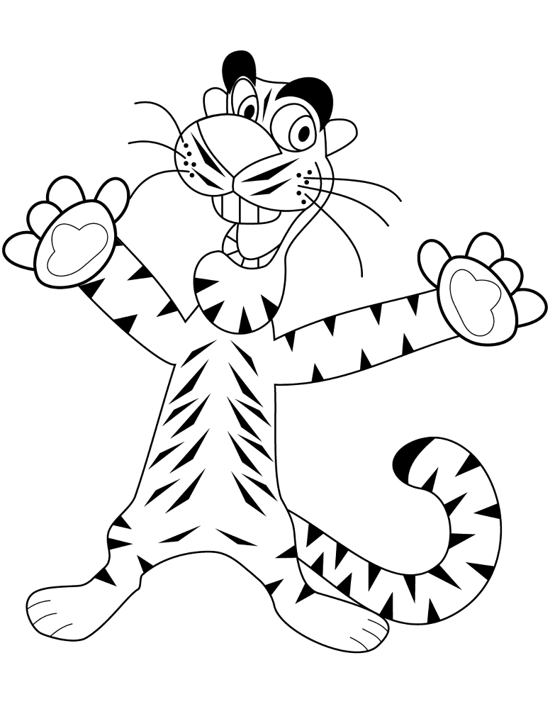 Desenho de Tigres para colorir e imprimir: número 19