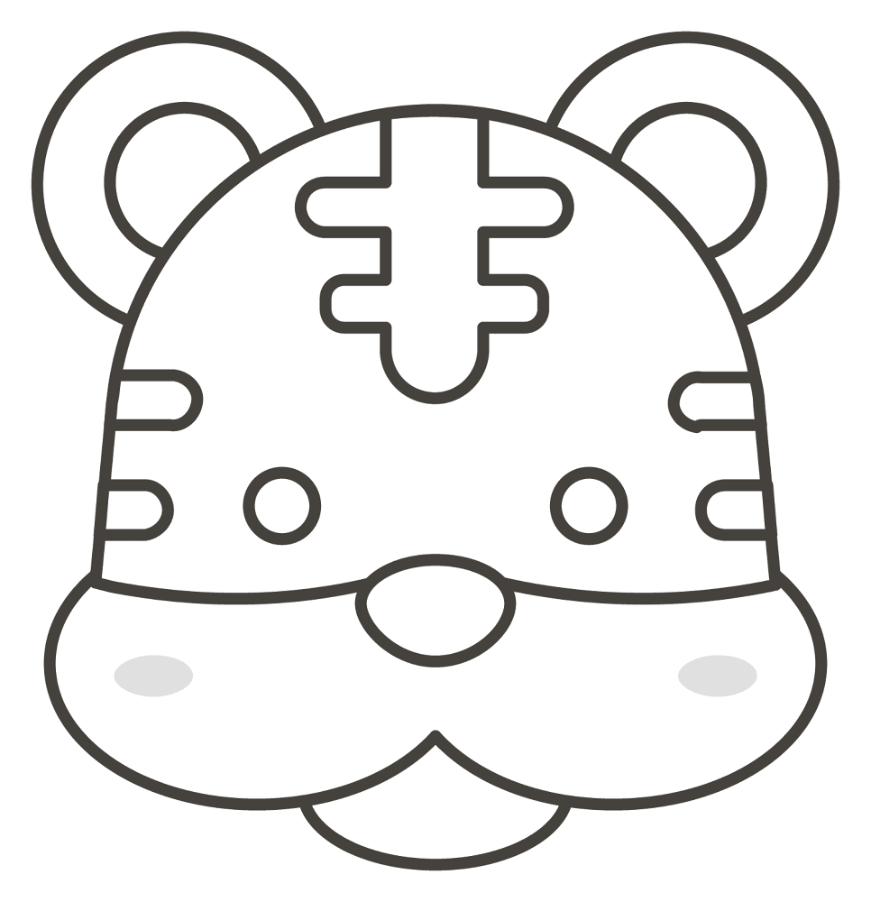 Desenho de Tigres para colorir e imprimir: número 21