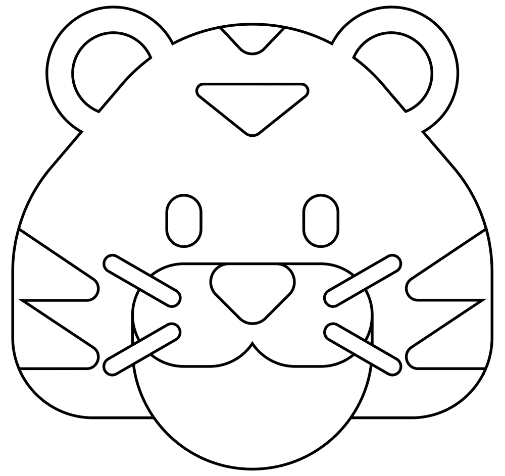 Desenho de Tigres para colorir e imprimir: número 22