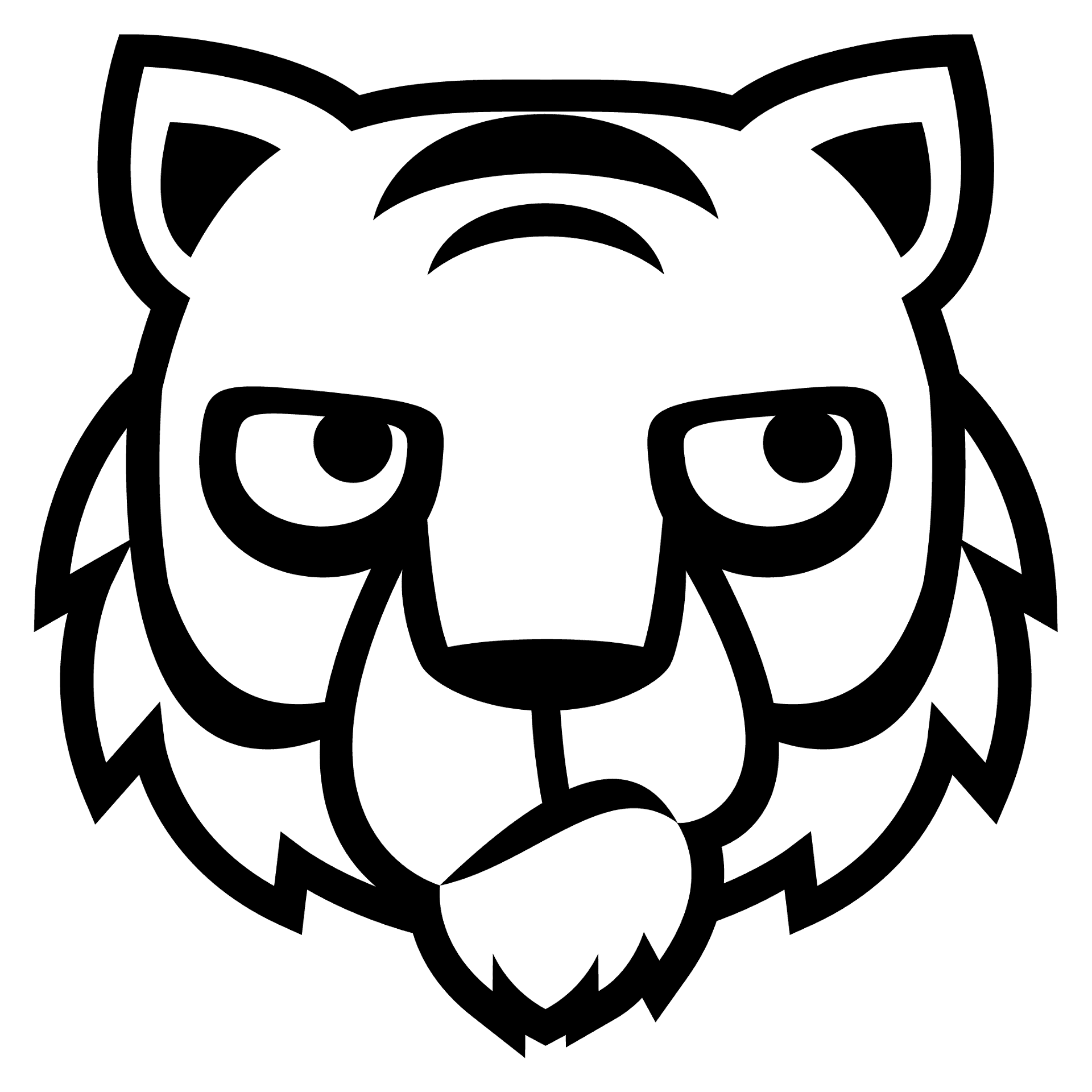 Desenho de Tigres para colorir e imprimir: número 30