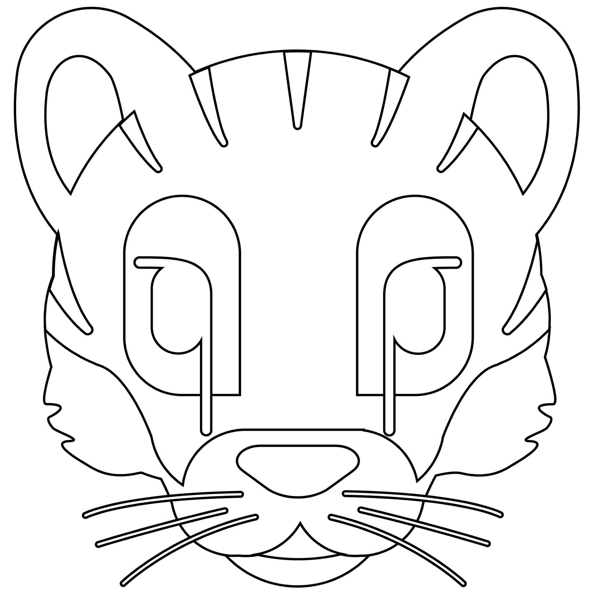 Desenho de Tigres para colorir e imprimir: número 31