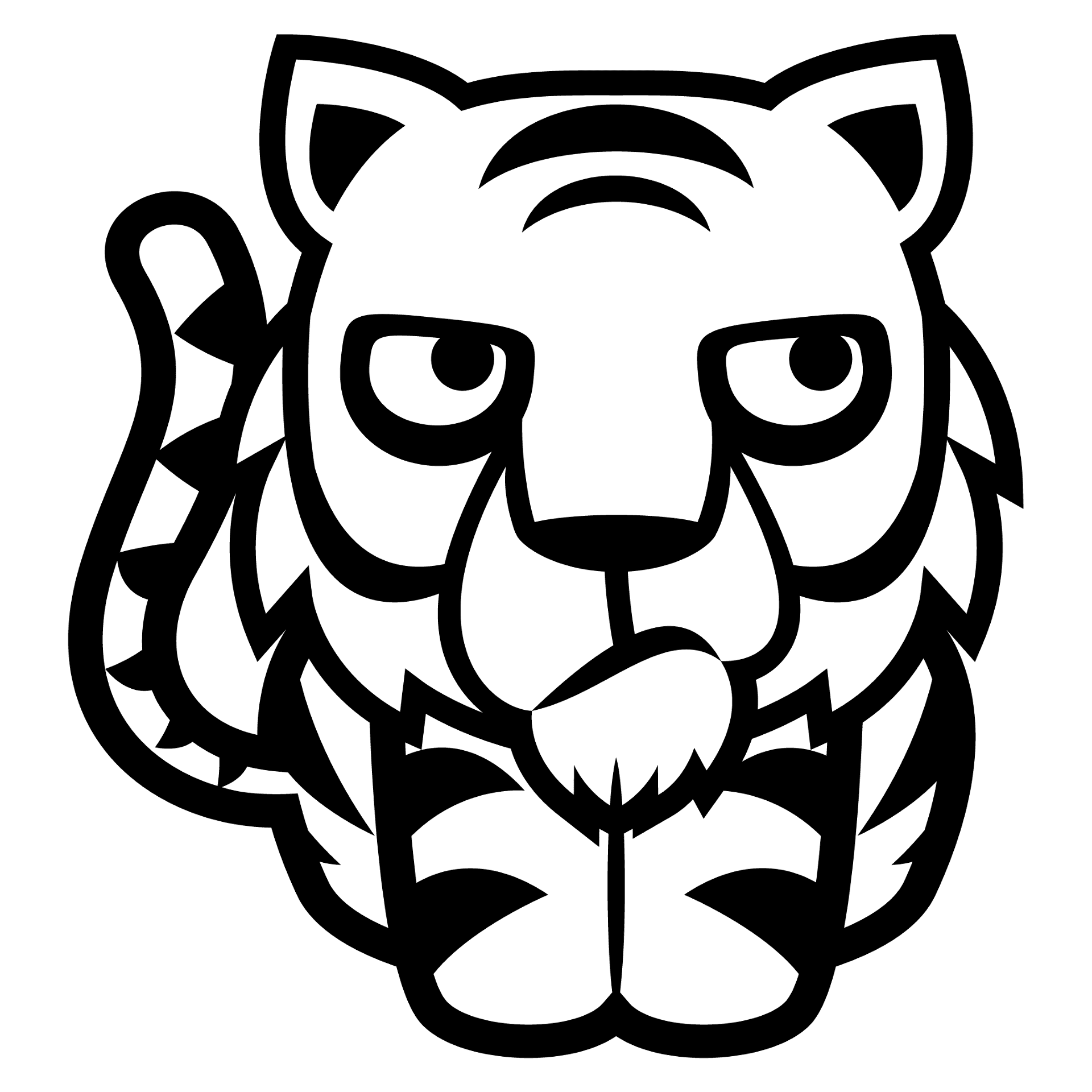 Desenho de Tigres para colorir e imprimir: número 32