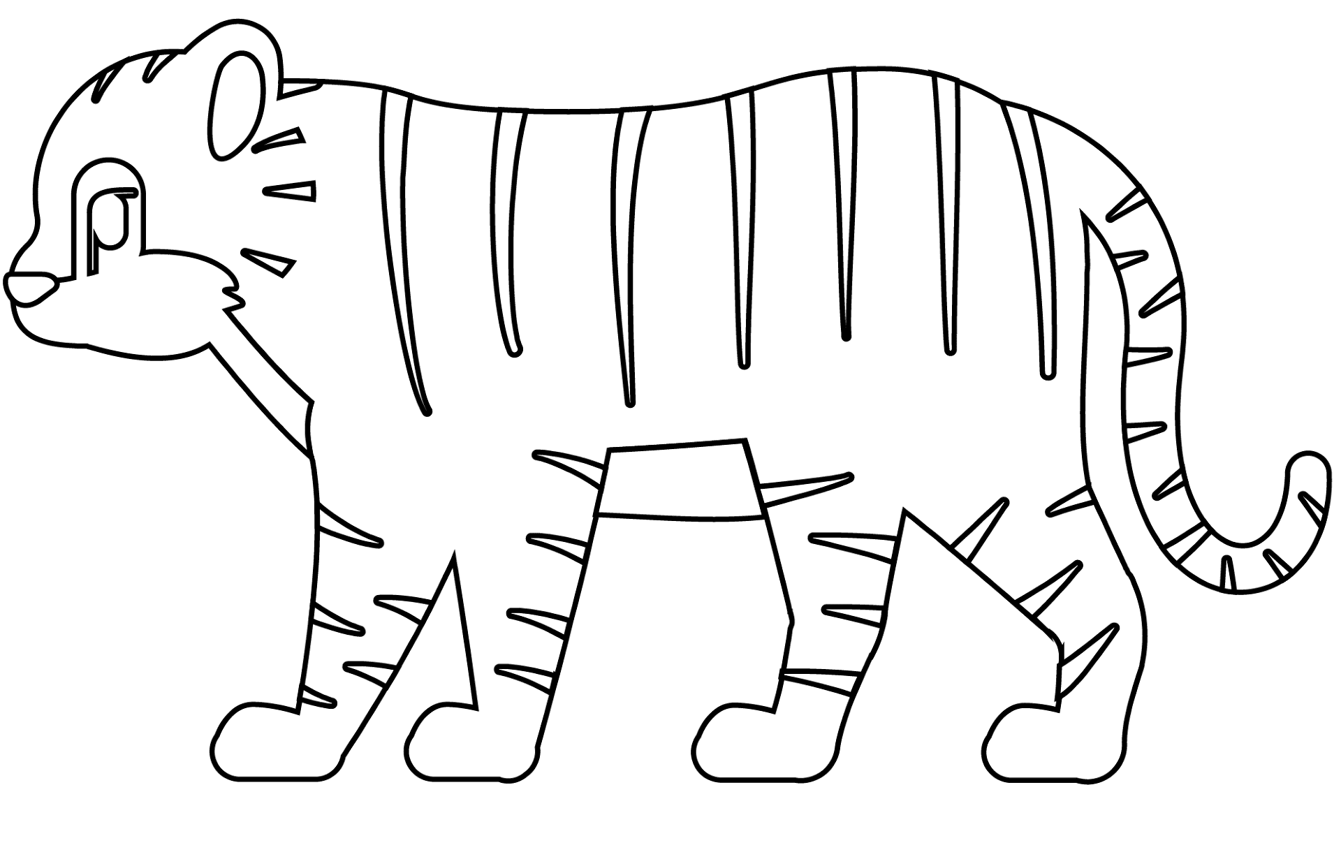 Desenho de Tigres para colorir e imprimir: número 33