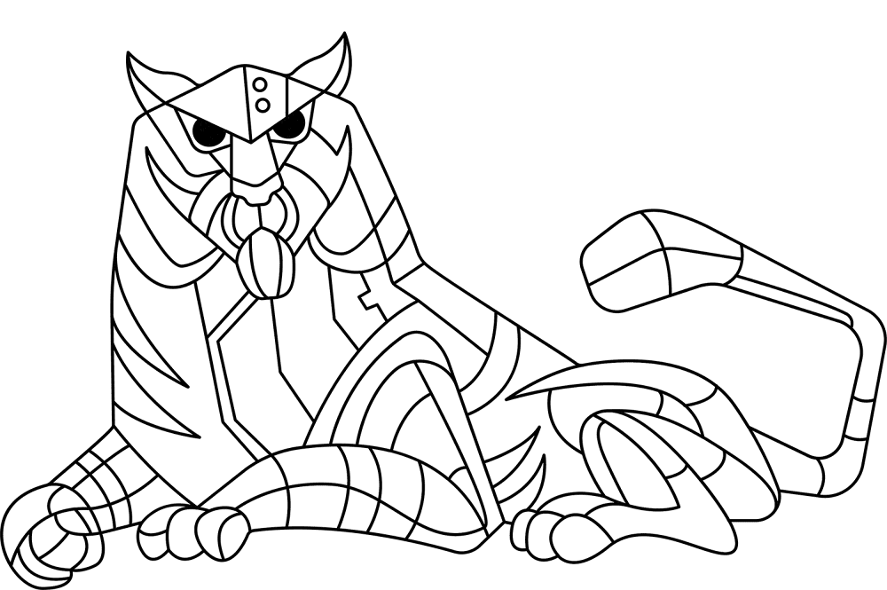 Desenho de Tigres para colorir e imprimir: número 35