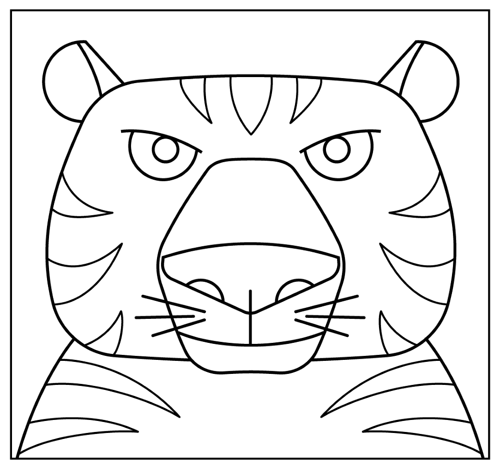 Desenho de Tigres para colorir e imprimir: número 38