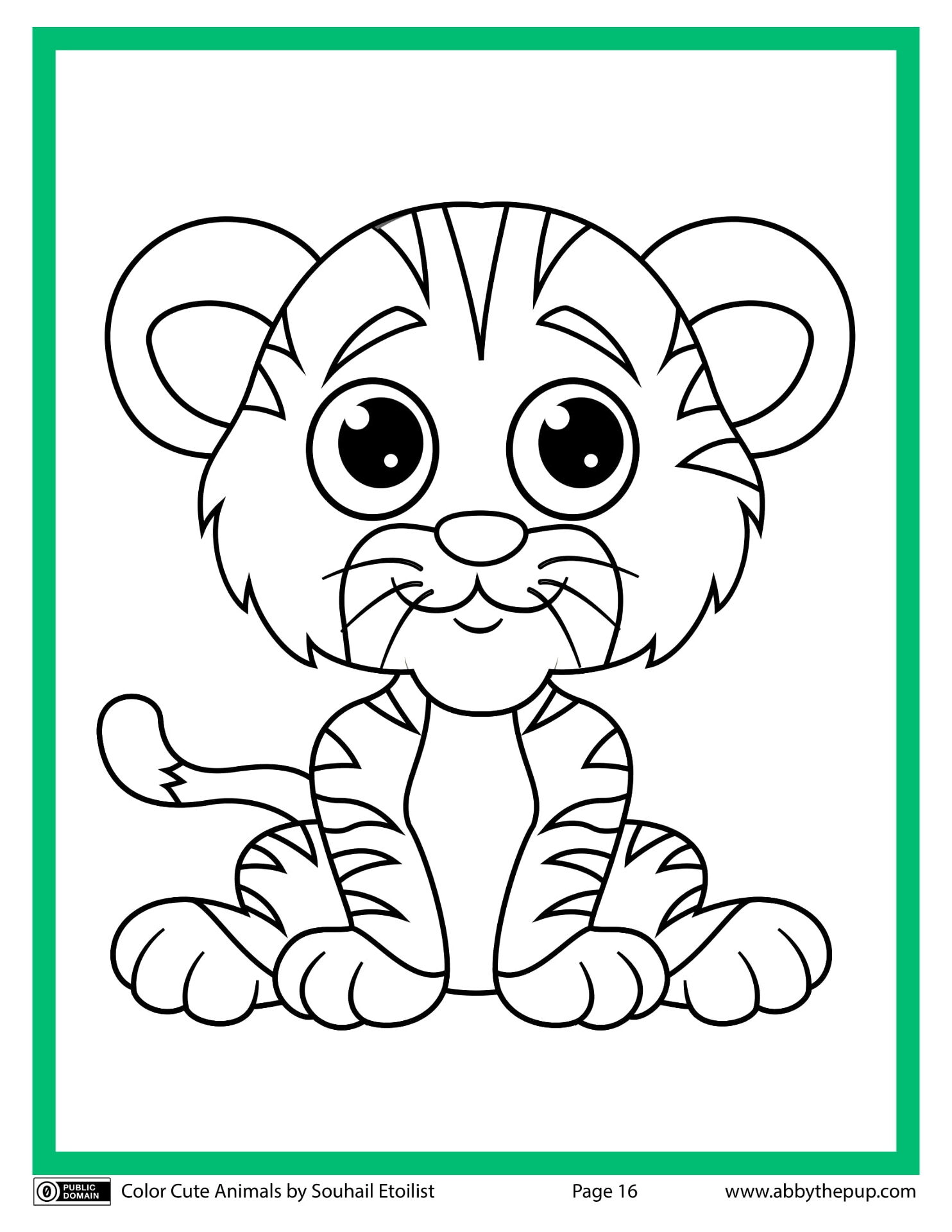 Desenho de Tigres para colorir e imprimir: número 40
