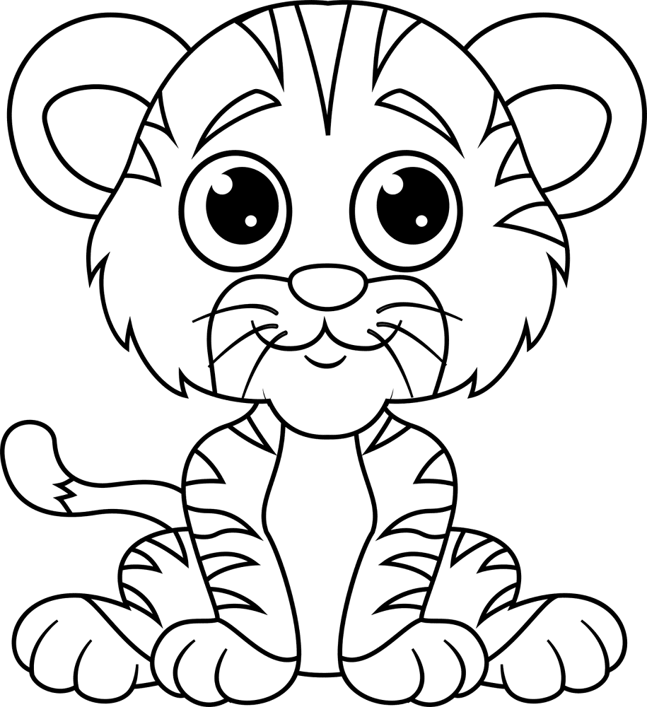 Desenho de Tigres para colorir e imprimir: número 42