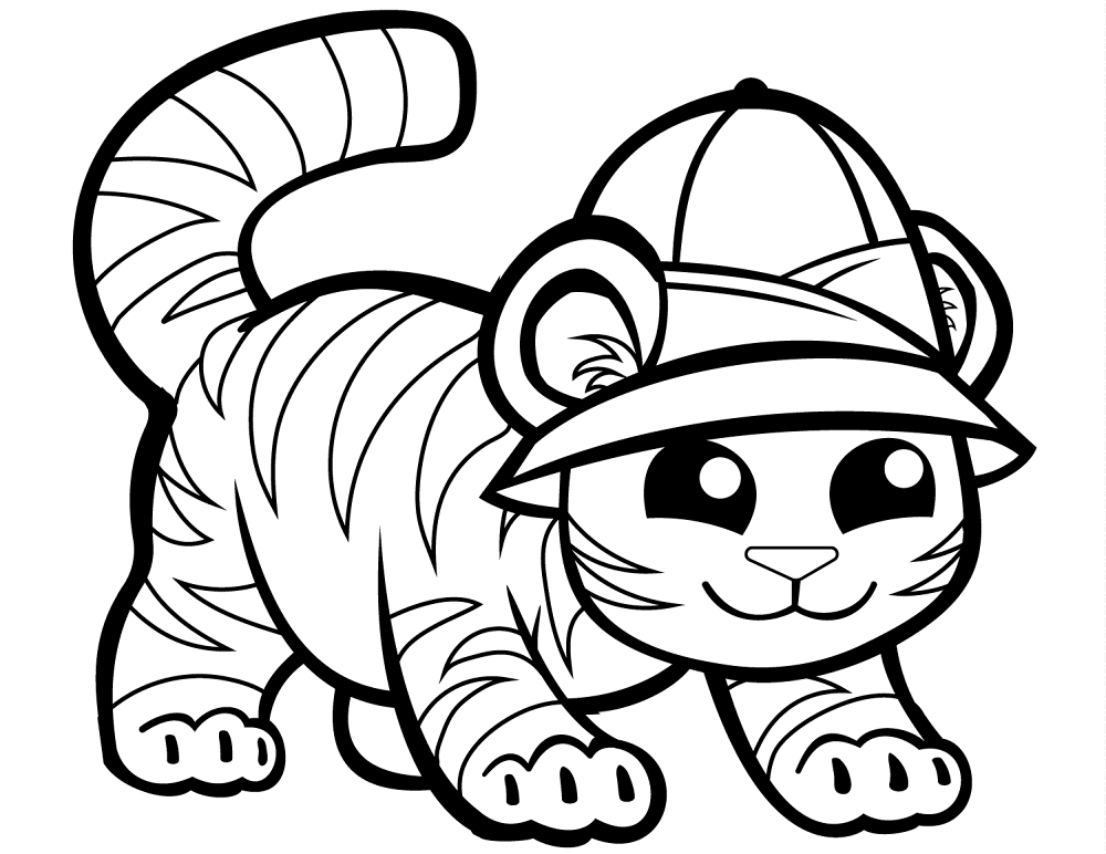 Desenho de Tigres para colorir e imprimir: número 43