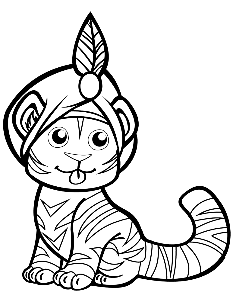 Desenho de Tigres para colorir e imprimir: número 44