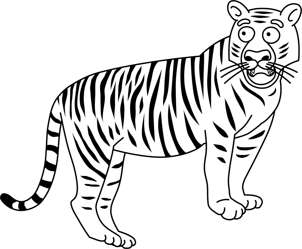 Desenho de Tigres para colorir e imprimir: número 45