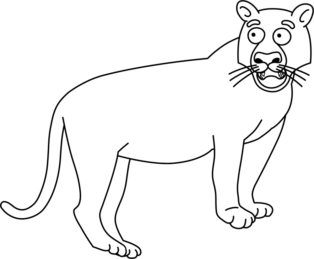 Desenho de Tigres para colorir e imprimir: número 46