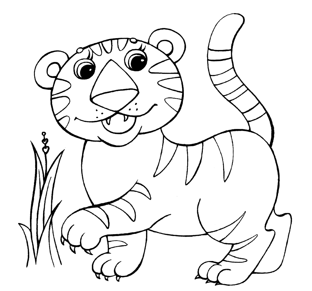 Desenho de Tigres para colorir e imprimir: número 47
