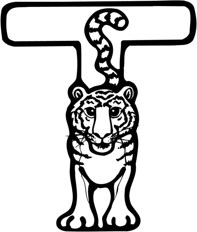 Desenho de Tigres para colorir e imprimir: número 48