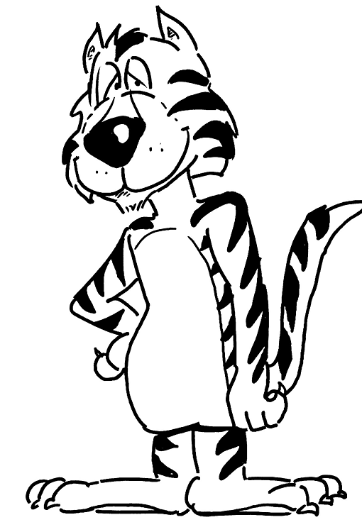Desenho de Tigres para colorir