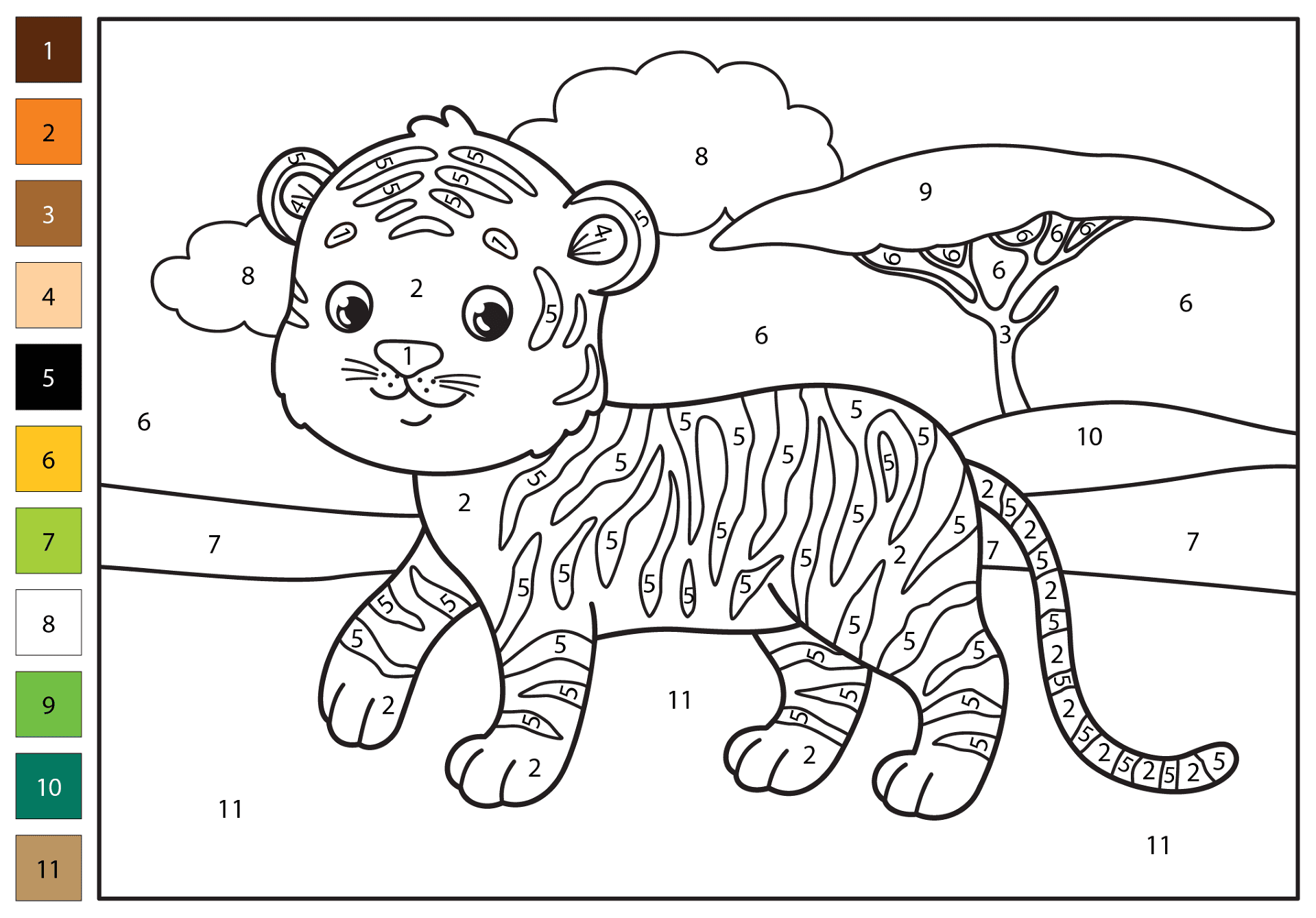 Desenho de Tigres para colorir