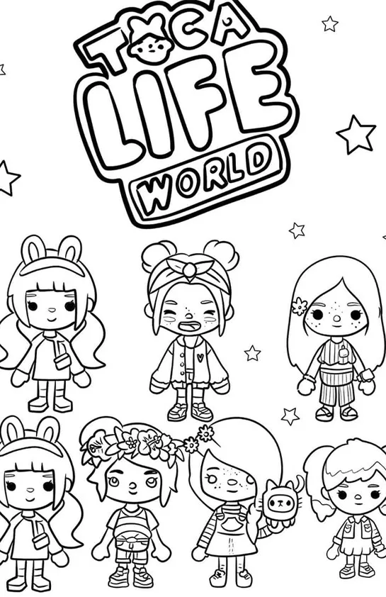 Desenho de Toca Boca World para colorir e imprimir: número 4