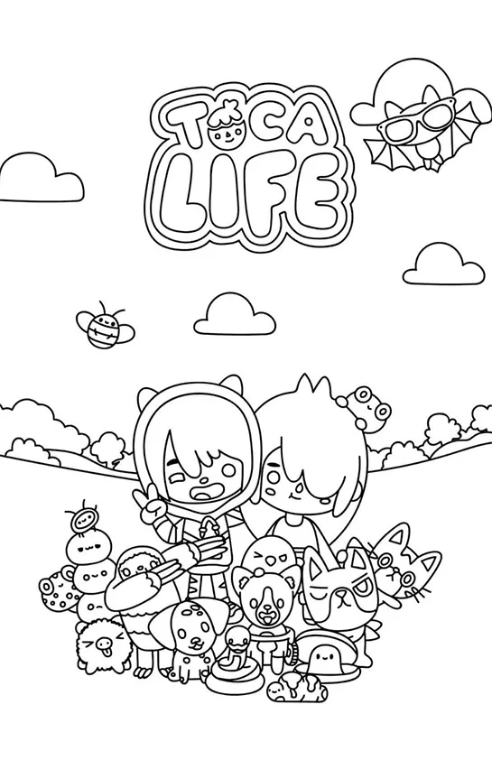 Desenho de Toca Boca World para colorir e imprimir: número 5