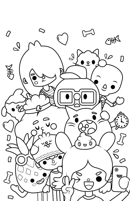 Desenho de Toca Boca World para colorir e imprimir: número 6