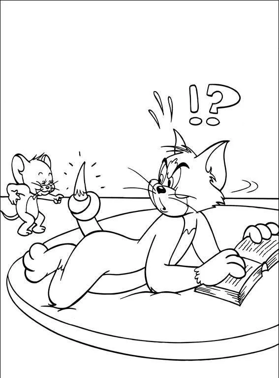 Desenho de Tom e Jerry para colorir e imprimir: número 2