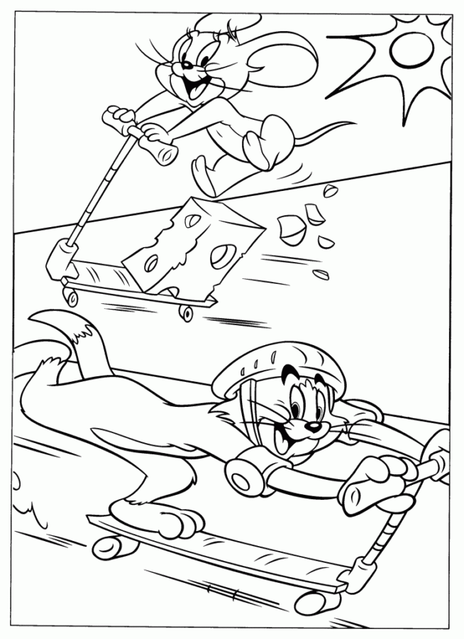Desenho de Tom e Jerry para colorir e imprimir: número 3