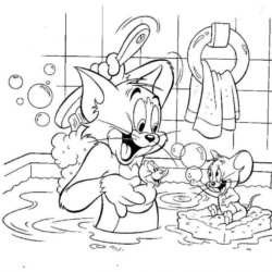 Desenho de Tom e Jerry para colorir e imprimir: número 8