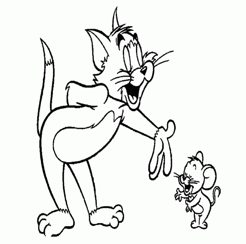 Desenho de Tom e Jerry para colorir e imprimir: número 9